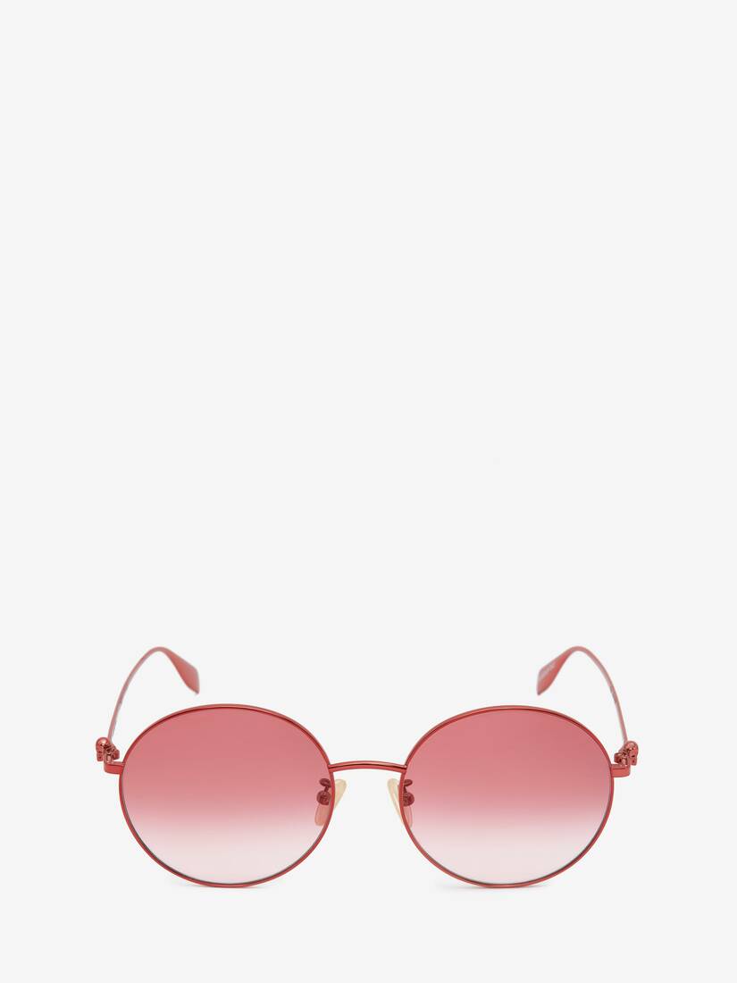 Gafas De Sol Alexander McQueen Light Skull Round Mujer - Rojos - Mexico 208-HALXMV